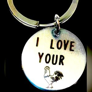Rooster “I love your cox” best keychain like ever!
